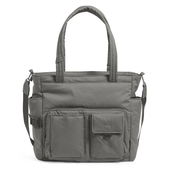 Vera Bradley Handbags - Vera Bradley Cotton Utility Tote Bag, Galaxy Gray - Recycled Cotton